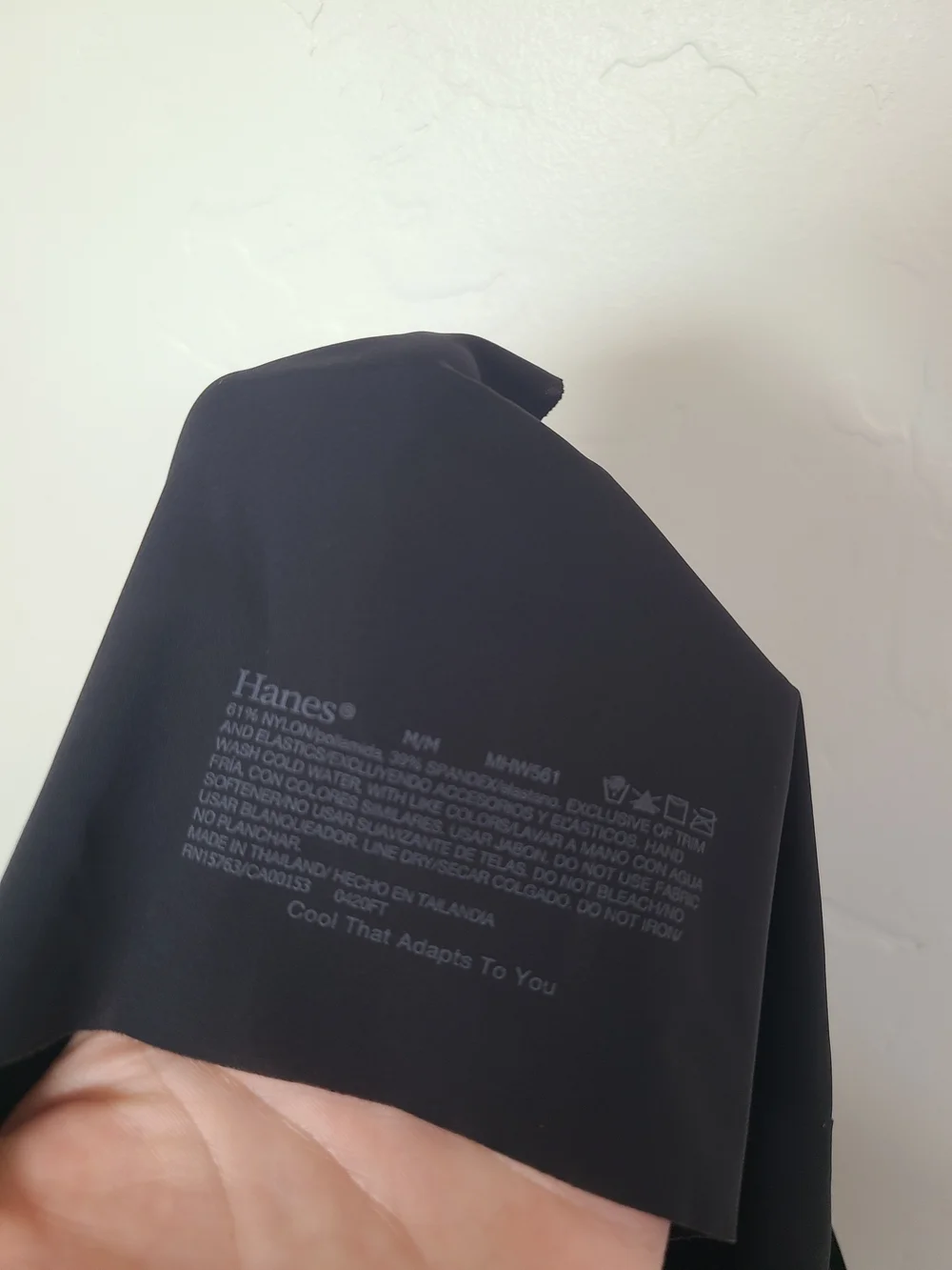 Hanes Black Stretch V-Neck Sleeveless Bralett - Picture 4 of 4